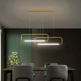 Rectangular Frame Black LED Dining Room Pendant Light - Clowas